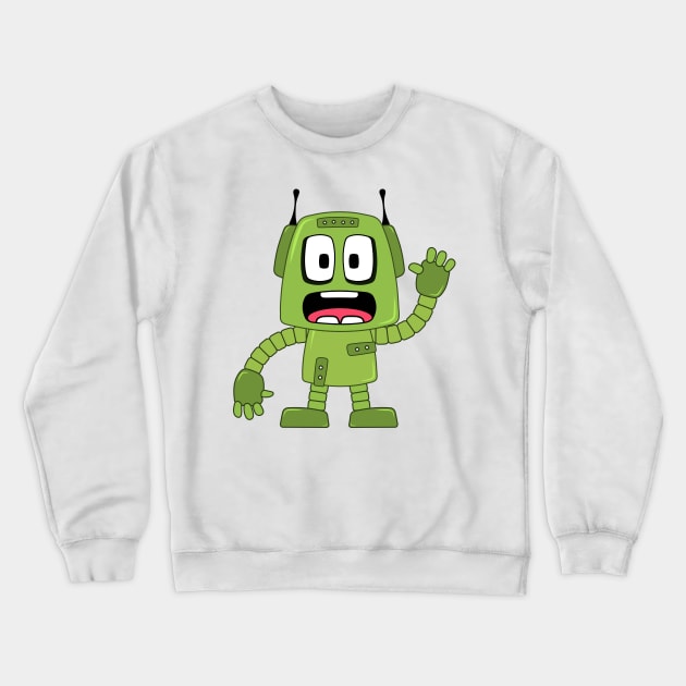 Cartoon waving robot Crewneck Sweatshirt by AndreKENO